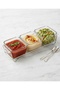 Glass Bowl Set with 3 Trays – Breakfast, Sauce, Snack, Appetizer and Presentation Set - 6
