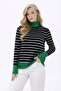 Women's Knitwear Sweater Turtleneck Line Pattern Winter