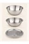 3-Piece Steel Grater Set with Bowl, 27 cm Bowl with Strainer, Multi-Purpose Vegetable Chopper, Kitchen Grater - 3