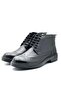 Men's Genuine Leather Boots - Fur-Lined, Cold and Water Resistant, Orthopedic, Non-Slip Sole Winter Shoes - 8