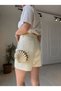 High Waist City Boy Denim Shorts - 4