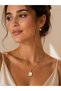 Women's Stainless Steel Necklace - Gold Snake Chain Steel Necklace with Rectangular Stone Modern Stylish Jewelry - 2