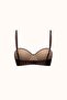 Push-Up Underwire Unpadded Patterned Strapless Bra C17046 Brown - 4