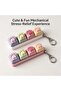 2-Piece Keyboard Fidget Toy, Keychain with Led Lights, Sensory Stress Relief Tool for Students and Workers - 2