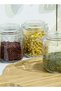 Pack of 4 Large Mason Jars with Lids. 1100ml Capacity, Perfect for Storing, Canning, Pickling. Cereal, Sugar, BPA free, 11 cm x 11 cm x 15 cm - Clear - 4