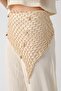 Sea Shell Detailed Triangular Tie-Up Summer Knitted Beanie Y8254 Beige - 7