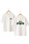 Jerusalem Pocket Logo Printed on the Back and Front Chest, 100% Cotton Oversize Loose Regular Fit Crew Neck T-Shirt