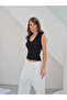 Buzzy Fabric V-Neck Sleeveless T-Shirt - 2