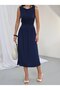 Imported Sandy Fabric Double Breasted Collar Dress - 3