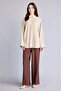 Linen Blend Regular Fit Long Sleeve Stone Tunic G9215Ax26Sm - 2