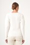 Women's Button Detail Double Breasted Sweater Ecru 25298 - 5