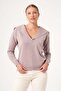 Women's Collar Stone Printed Sweater Mink 25322 - 2