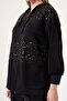 Women's Sequin Detailed Modal Set Black 31519 - 3