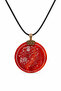 Red Agate Stone Religious Unisex Necklace with Allah Muhammad Written and Brass Apparatus