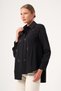 Women's Stone Detailed Poplin Shirt Black 31510 - 3