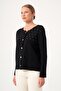 Women's Beyoğlu Detailed Cardigan Black 25268 - 4