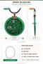 Green Agate Stone Religious Unisex Necklace with Allah Muhammad Written on Brass Apparatus - 3