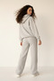 Women's Three-Thread Ribbed Oversize Sweatshirt and Sweatpants Set - 3