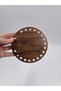 10 Pieces of Wooden Walnut Color 13X13 cm 1 Tray Knitting Plate Supla Perforated Coaster Crochet Base Craft Basket Base - 2