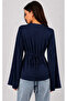 Women's Spanish Style Side Gathered Back Tie Blouse 00232 - 4