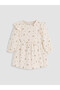 Ecru Floral Gabardine Baby Girl Dress - 3