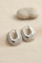 Silver Color Embossed Pattern Hoop Earrings - Ebj260822W46234 - 2
