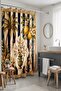 Bathroom Curtain, Palm and Lemons, Flowers Patterned Shower Curtain, Bathtub Curtain 175X200Cm - 5