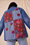 Long Women's Denim Jacket, Women's Denim Coat, Hand Painted Women's Denim Jacket, Custom Design Jacket - 3