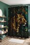 Bathroom Curtain, Feather and Gold Leopard Patterned Shower Curtain, Bathtub Curtain 175X200Cm - 4