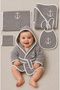 Newborn Embroidered Baby Bathrobe Set 5 Pieces Compatible with 0-2 Years Old 100% Cotton Curly Towels - Baby - 2