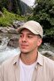 Genuine Leather Cream Premium Baseball Cap |   Textured Adjustable Casual Cap Model