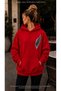 Women's Angel Wing Printed Hooded Kangaroo Pocket Cotton Casual Sweatshirt