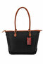 Long Vera Black Brown Women's Zippered Wide Shoulder Bag