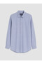 Vizyon New Season Blue Standard Fit Gabardine Men's Shirt - 5