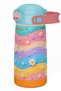 Girl's Steel School Water Bottle with Straw 420 ml Multi-Colored Flower Printed 60034 - 3