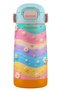 Girl's Steel School Water Bottle with Straw 420 ml Multi-Colored Flower Printed 60034