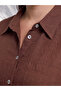 Lcw Petite Brown Linen Blend Women's Shirt - 4