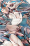 Blue Narcissus Pattern Silk Handkerchief - 3