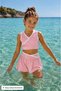 Girl's Cross Detailed Skirt 2-Piece Combination Set 12911 - 2