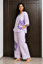 Women’s Light Pink Cotton Co-Ord Set – Floral Printed Top & Wide-Leg Pants Se