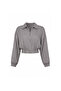 Wrinkle Effect Jacket Pants Smoke Gray Satin Suit - 2