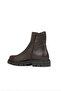 Brown Leather Women's Flat Boots - 5