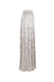 Wrinkle Effect Satin Texture Cream Maxi Skirt - 3