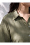 Lcw Petite Khaki Linen Blend Women's Shirt - 2