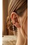 Zircon Stone Pearl Dangle Model Women's Ear Accessory - 3
