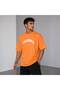 Orange Crew Neck Oversize Fit Cotton California Printed Relaxed Cut Unisex T-Shirt
