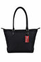 Long Vera Black Women's Zippered Wide Shoulder Bag