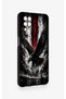Samsung A12 Compatible Black Eagle Patterned Silicone Case - 3