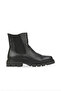Black Leather Women's Flat Boots