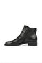 Black Leather Women's Flat Boots - 4
